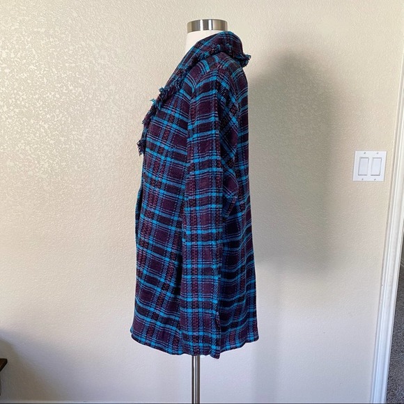 SOLD STEPHANIE THOMAS Chenille Tweed Button Blazer Plaid Size 16 - Picture 3 of 10